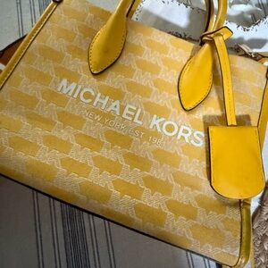 Michael Kors Yellow Satchel Bag